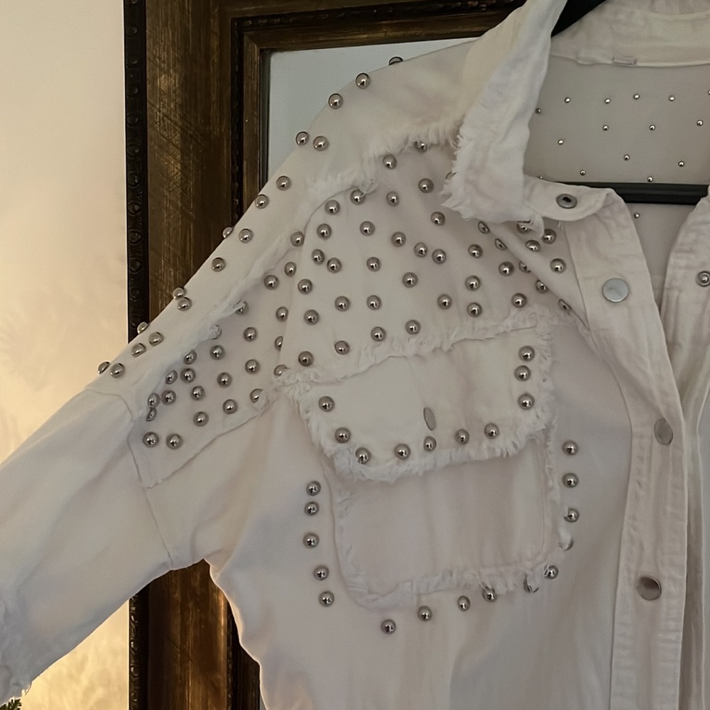 White Studded Button Down - image 2